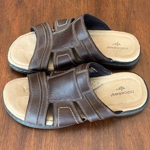 Dockers Men’s 11M Haviland Slide with brown leather upper. Never worn.